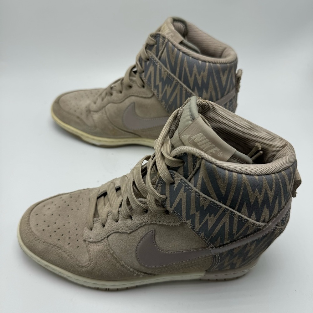 Nike Dunk Sky Hi Hidden Wedge Gray Suede Bolt Sneakers Women’s Size 7 - Picture 2 of 13